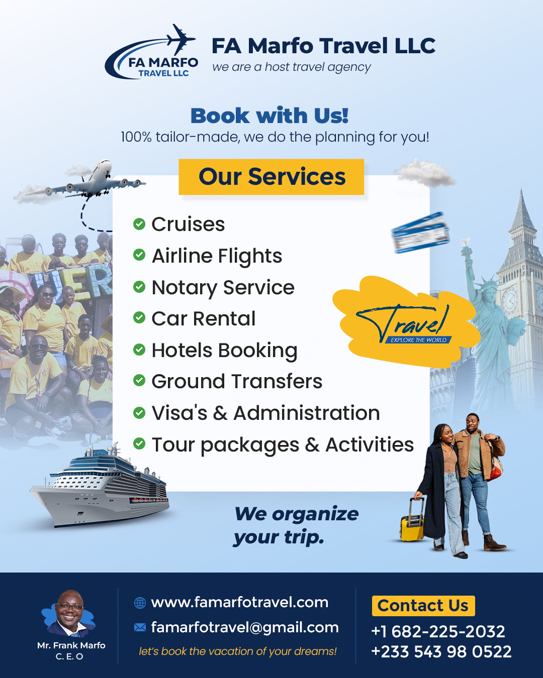 FA Marfo Travel LLC flyer